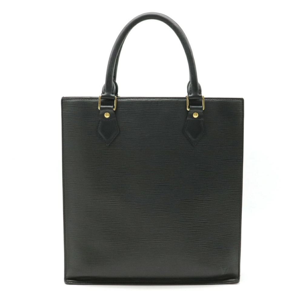 Louis Vuitton Epi Sac Plat Tote Bag Handbag Business Square Leather Noir Black